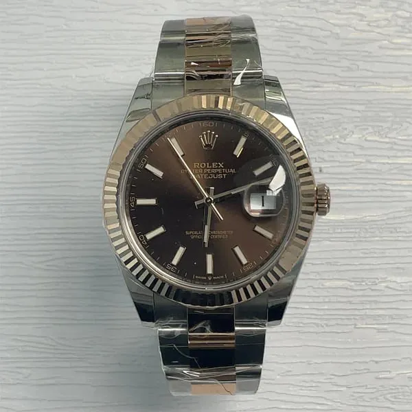 Rolex Datejust 41 126331-0001 41mm Oystersteel and Everose gold Brown