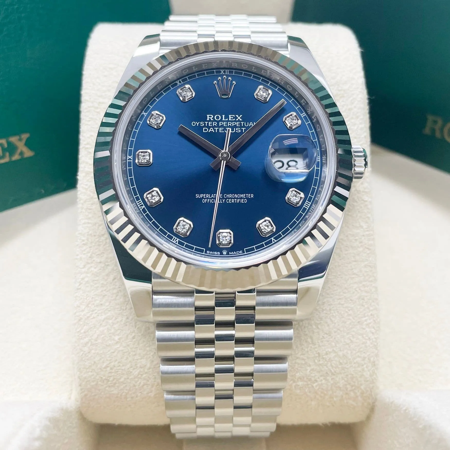 Rolex Datejust 41 126334-0016 41mm White gold and Oystersteel Blue