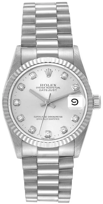 Rolex Datejust 68279 31mm White gold Silver