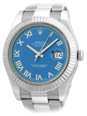 Rolex Datejust II 116334-0005 41mm White gold Blue