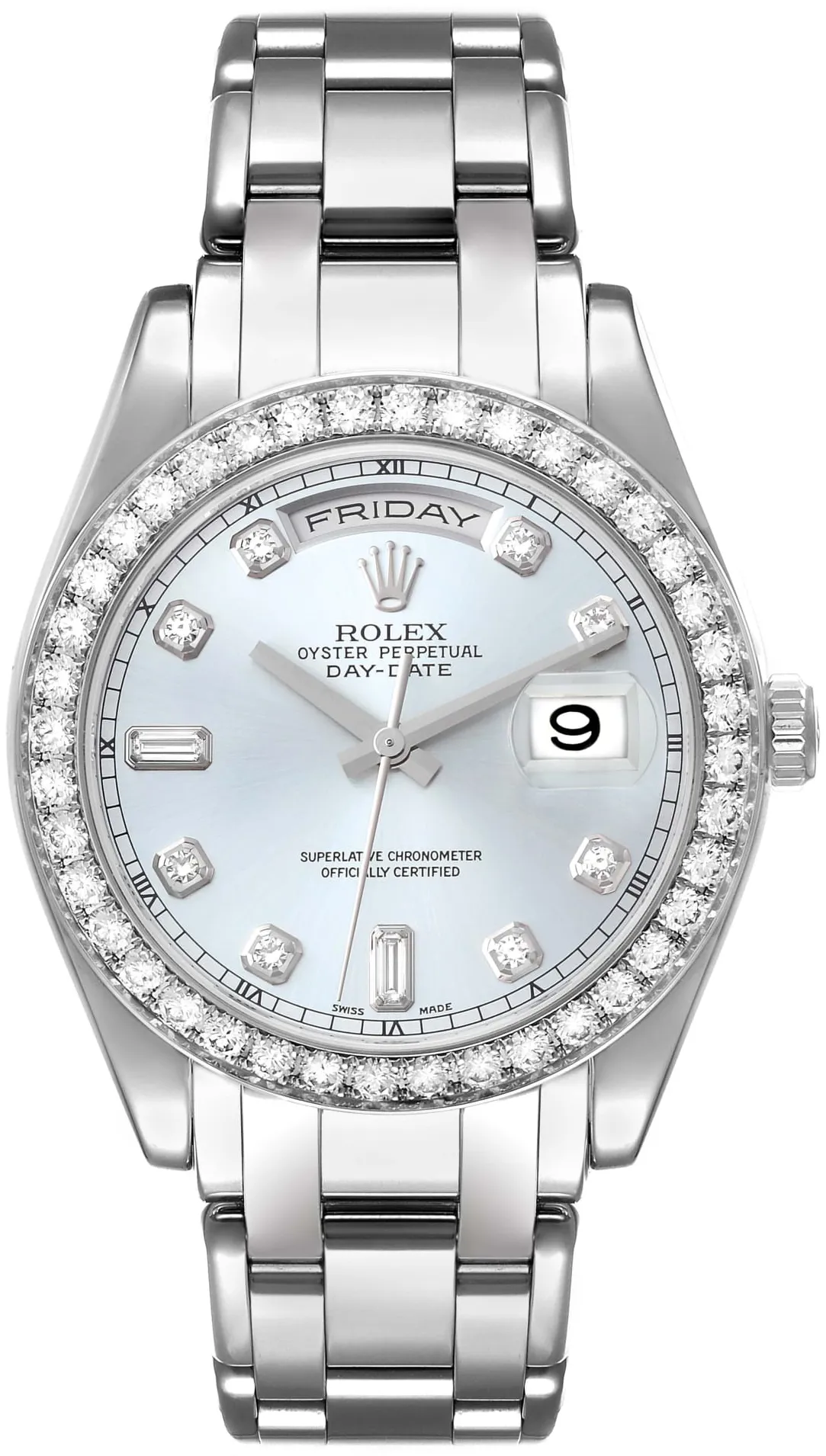 Rolex Day-Date 18946 39mm Platinum Blue