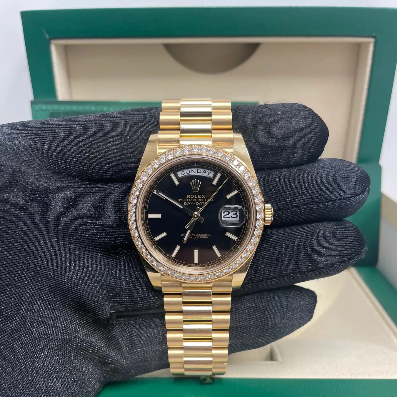 Rolex Day-Date 228348RBR-0001 40mm 18k yellow gold Black