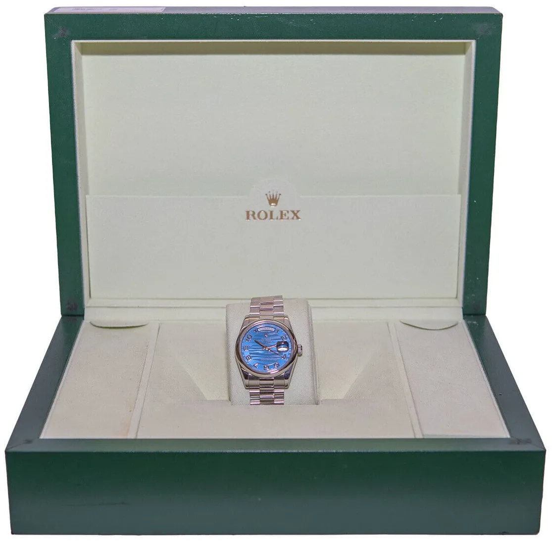 Rolex Day-Date 36 118206 36mm Platinum Blue 2