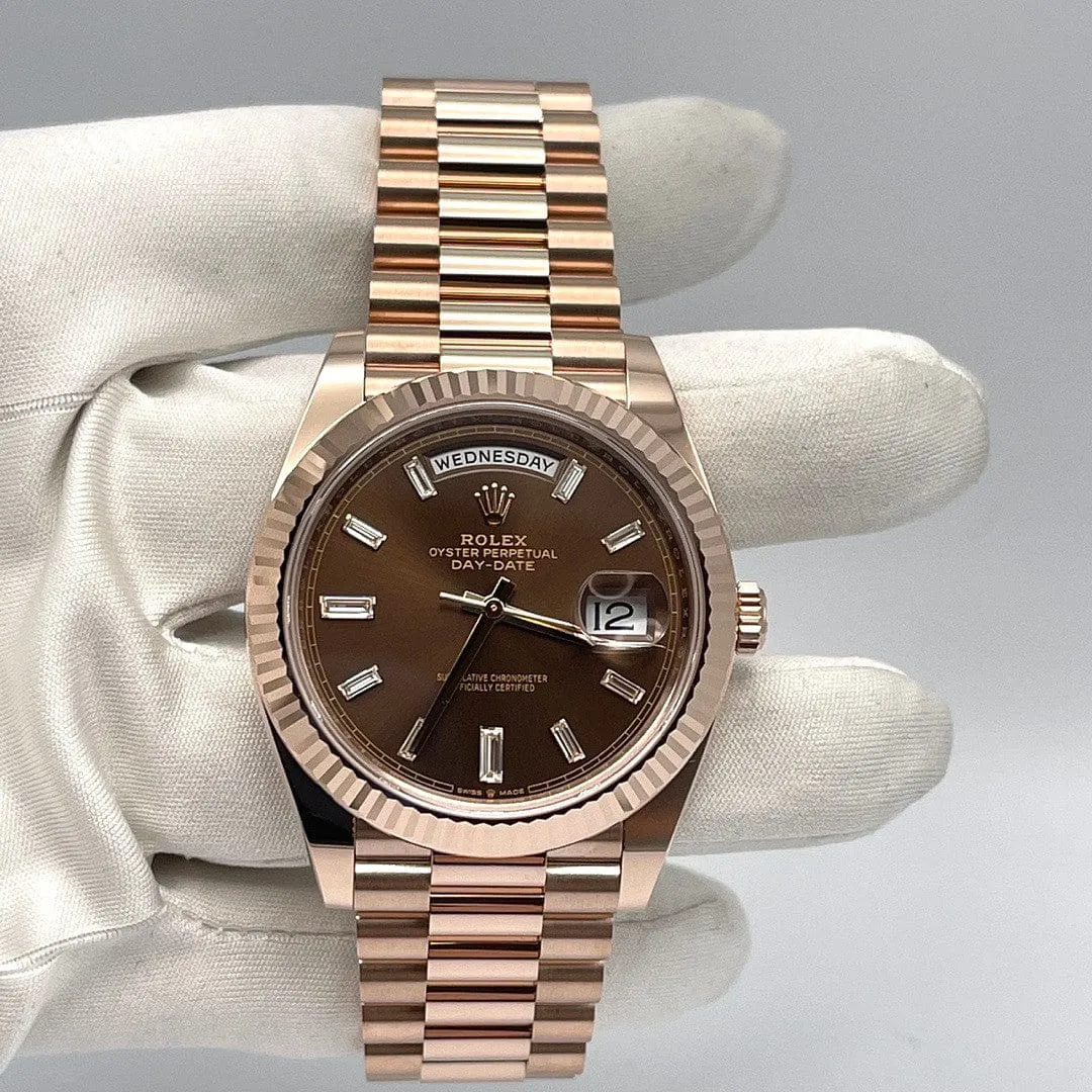 Rolex Day-Date 40 228235-0003 40mm Everose gold Brown