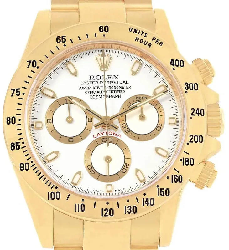 Rolex Daytona 116528-0042 40mm Yellow gold White 2