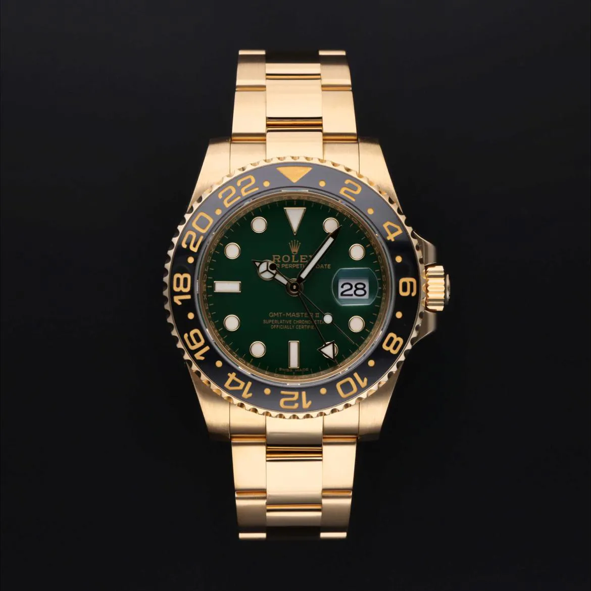 Rolex GMT-Master II 116718LN-0002 40mm Yellow gold Green