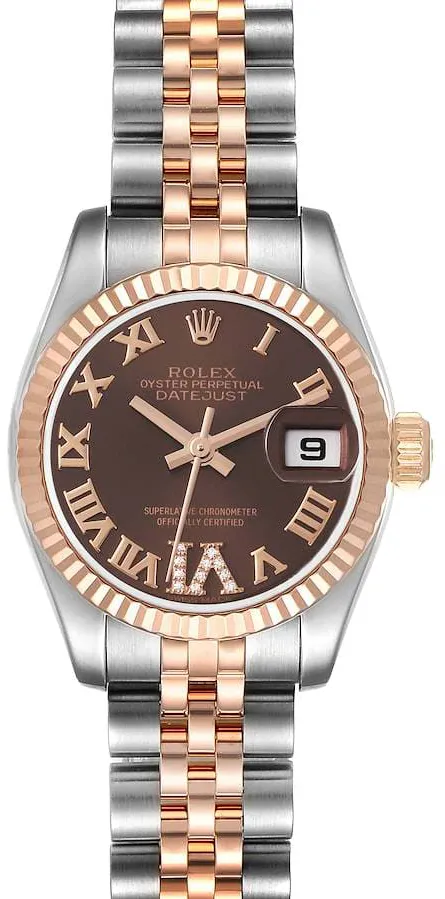 Rolex Lady-Datejust 179171 26mm Rose gold Brown