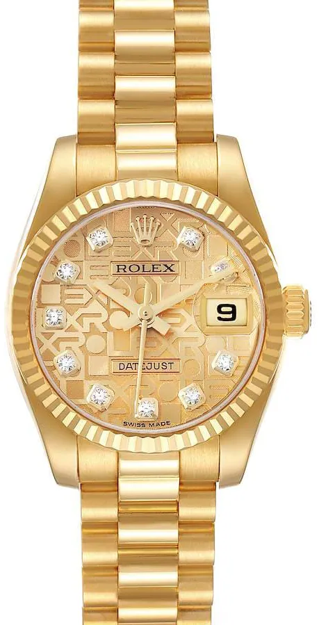 Rolex Lady-Datejust 179178 26mm Yellow gold Champagne