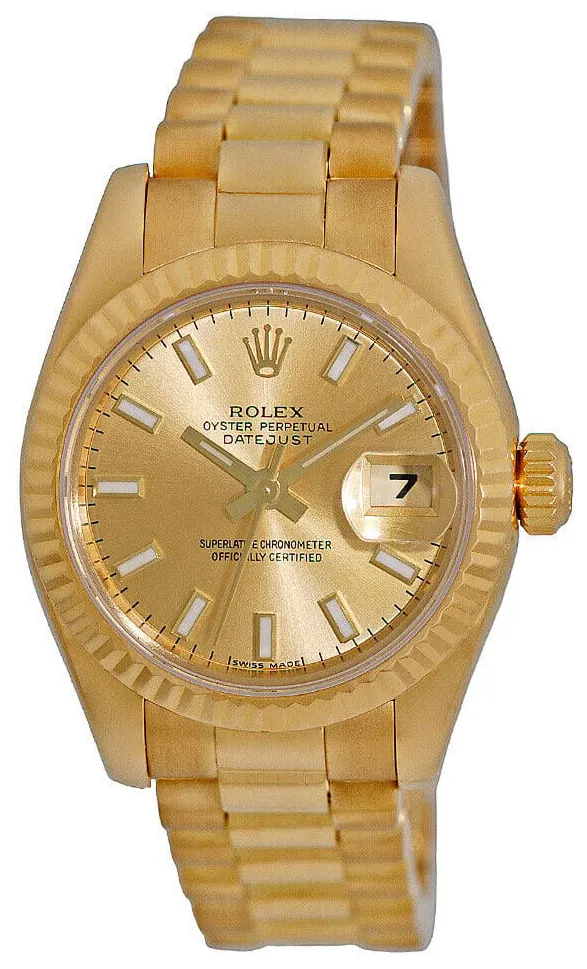 Rolex Lady-Datejust 179178 26mm Yellow gold Champagne