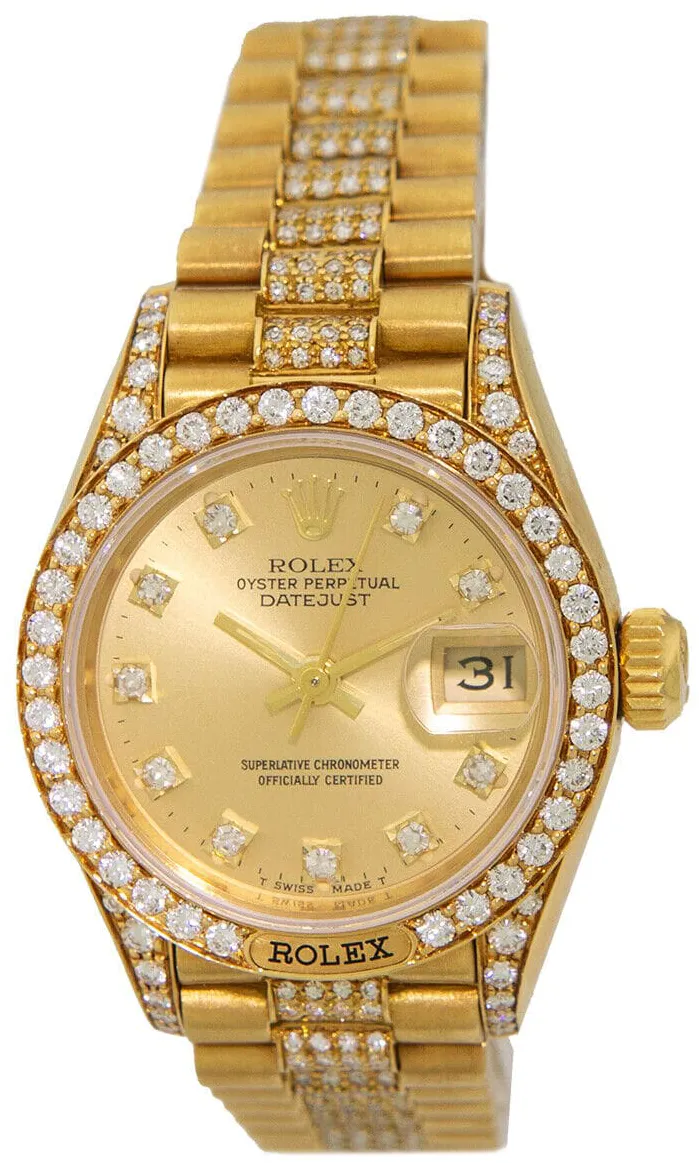 Rolex Lady-Datejust 69158 26mm Yellow gold Champagne