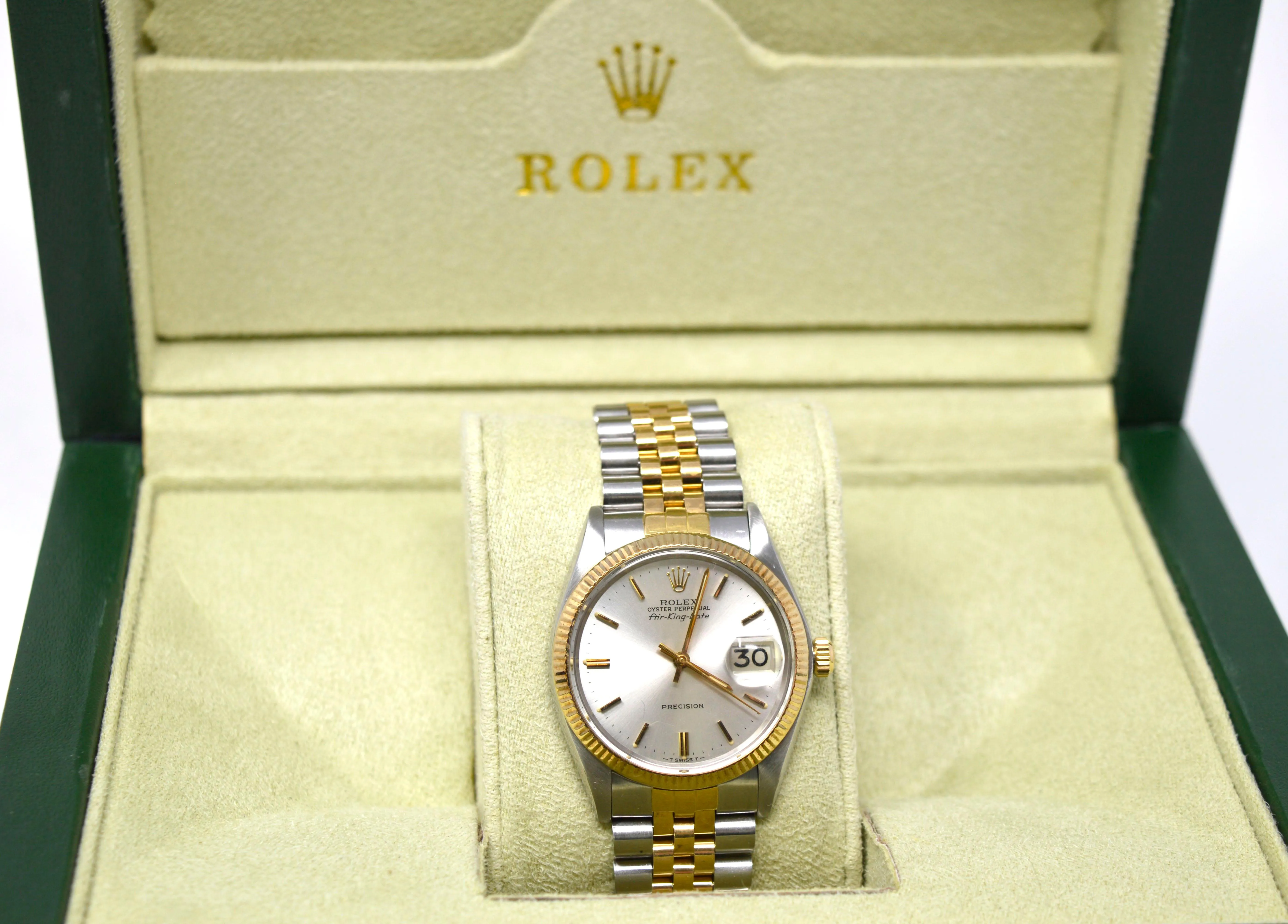 Rolex Air King 5701 34mm Stainless steel and 18k yellow gold Silver