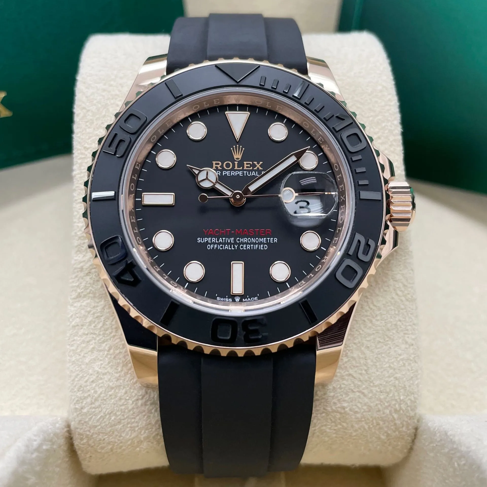 Rolex Yacht-Master 126655-0002 40mm Everose gold Black