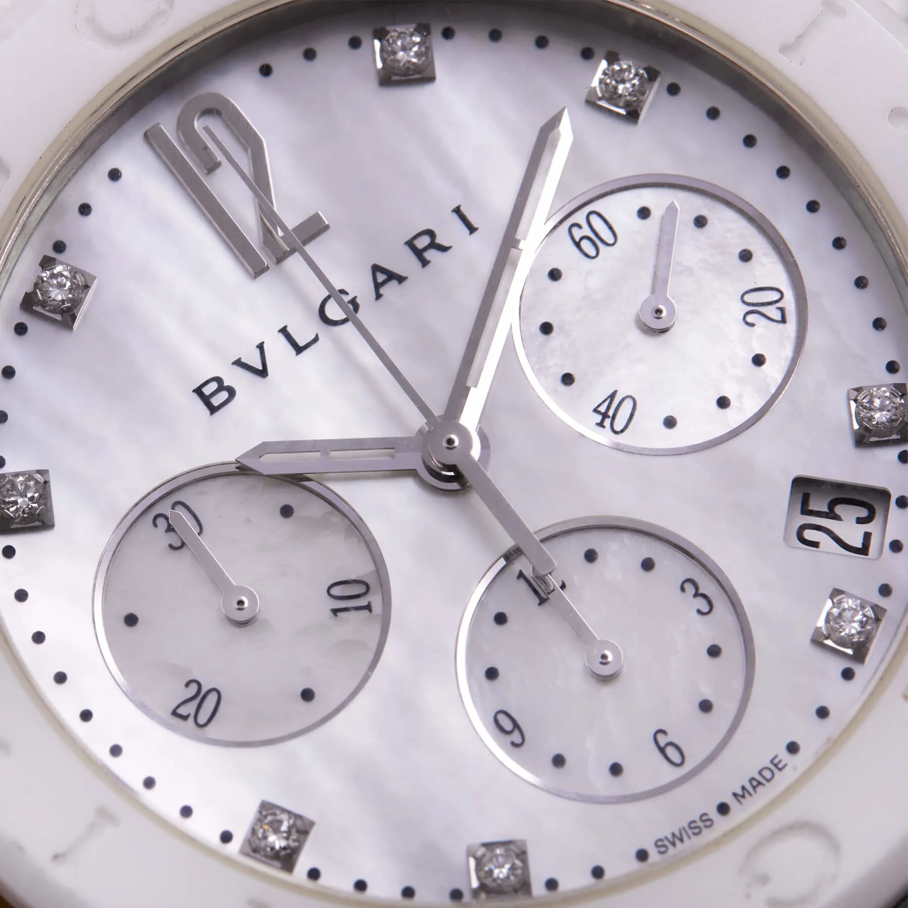 Bulgari Bulgari DG 37 SC CH 37mm Acciaio e ceramica bianca madreperla 6