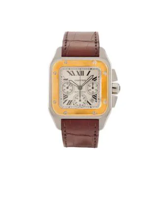 Cartier Santos 100 2740 41mm Yellow gold and Stainless steel Silver