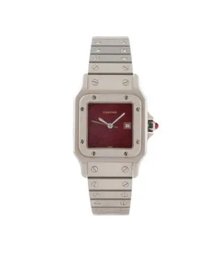 Cartier Santos 2960 30mm Stainless steel Burgundy