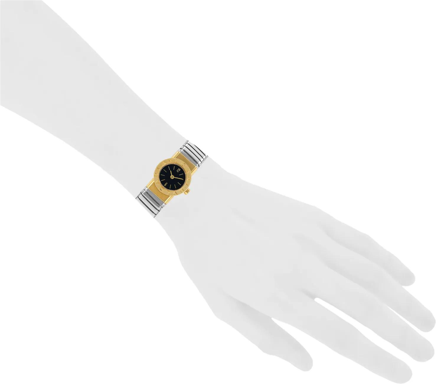 Bulgari Tubogas BB192TG 19mm Yellow gold and Stainless steel Black 2