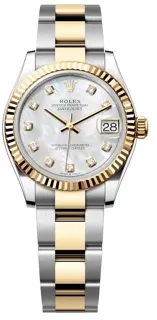 Rolex Datejust 278273-0027 Yellow gold and Stainless steel White mother-of-pearl set with diamonds