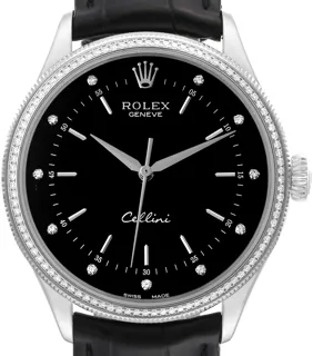 Rolex Cellini 50609 18k white gold Black