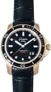 Glashütte Sport Evolution Panorama Date 40991323/AS08458 18k rose gold Black