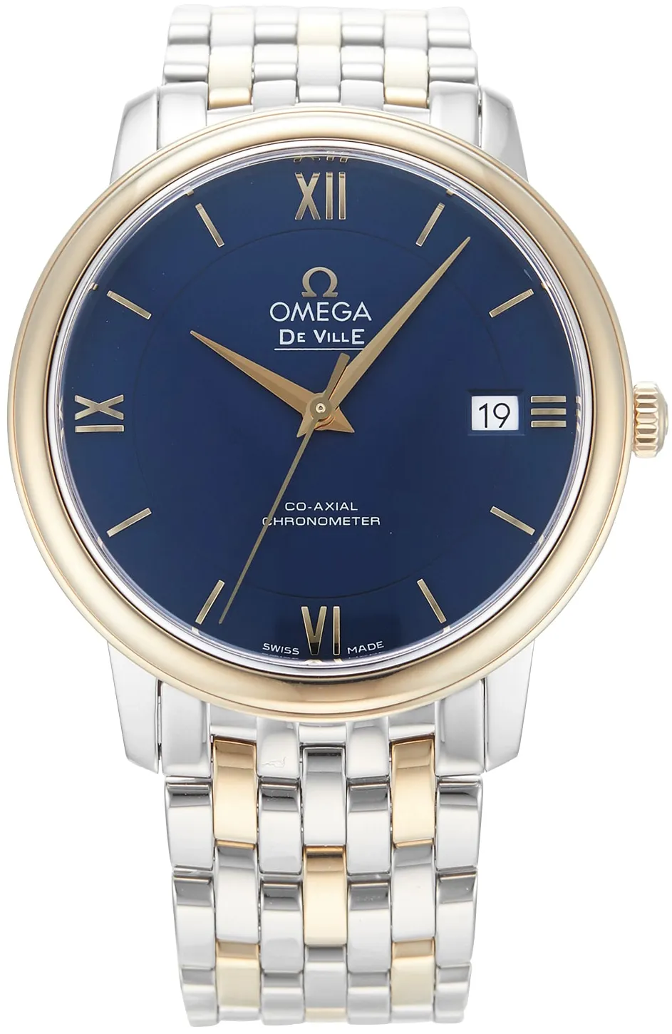 Omega De Ville 424.20.37.20.03.001 37mm Yellow gold and Stainless steel Blue