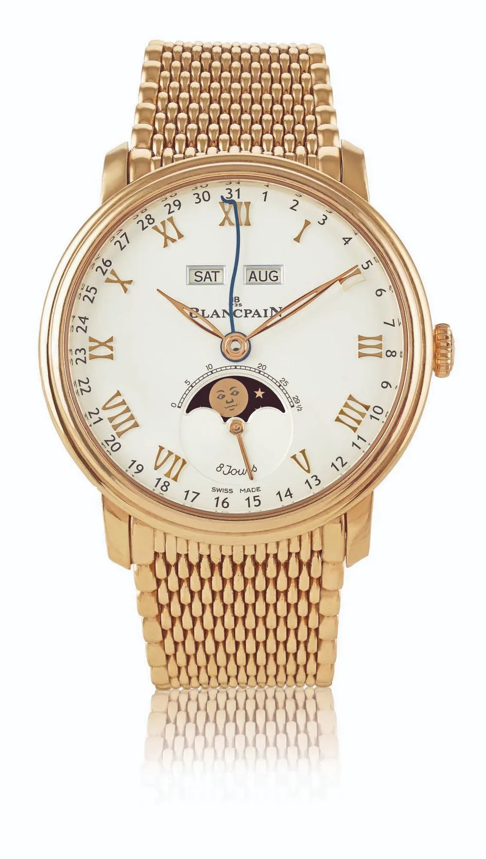 Blancpain Villeret 6639-3642-MMB 40mm Rose gold White