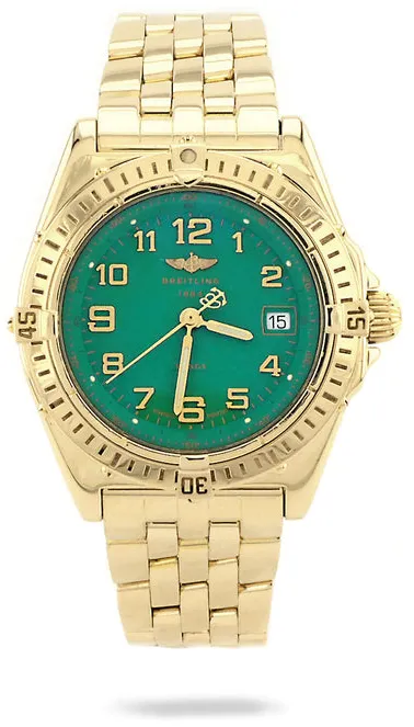 Breitling Wings 32mm Yellow gold Green