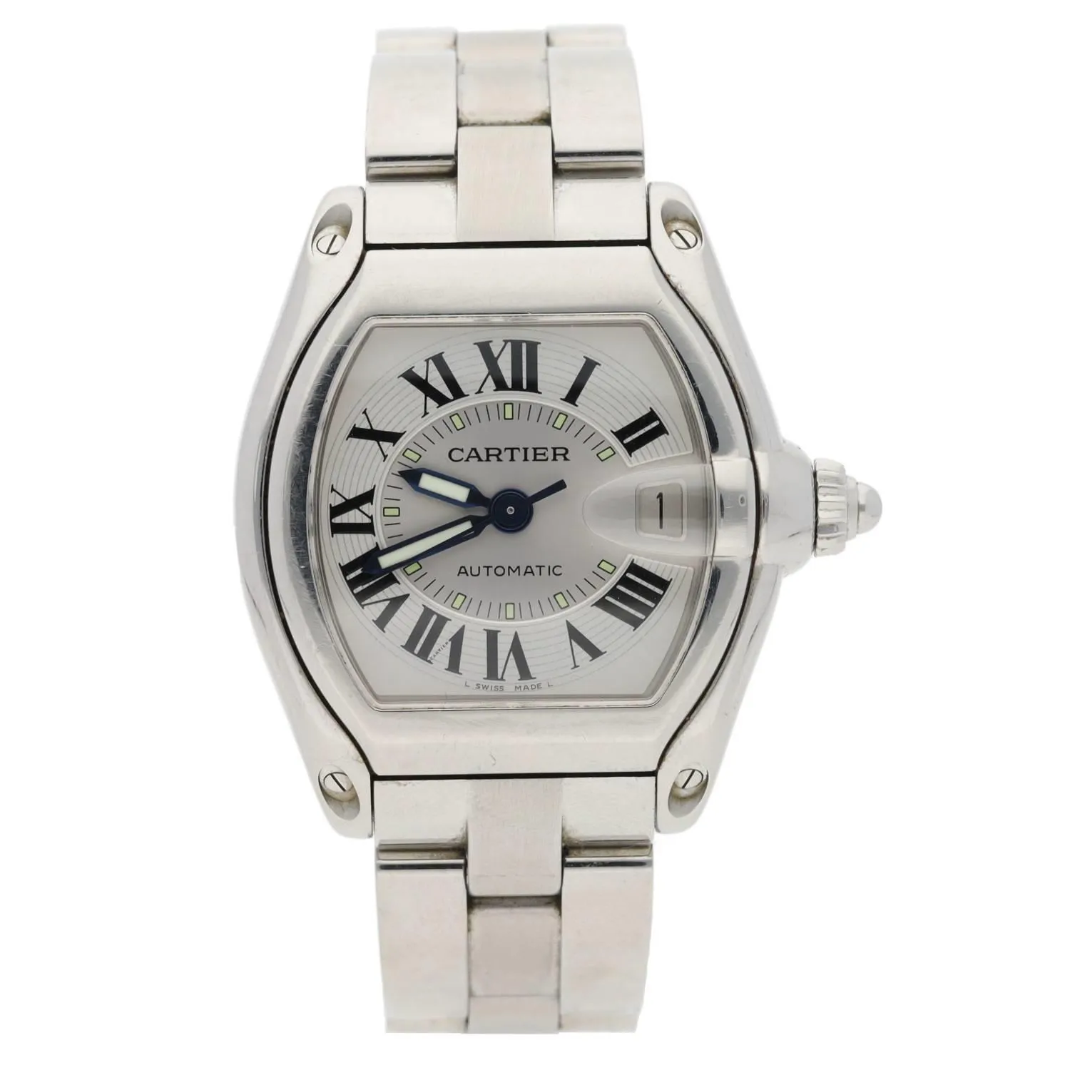 Cartier Roadster 2510 39mm Stainless steel Two-tone silvered