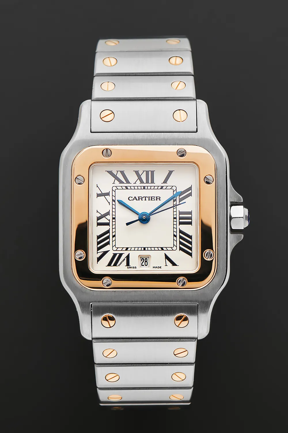 Cartier Santos 1566 29mm Yellow gold and Stainless steel White