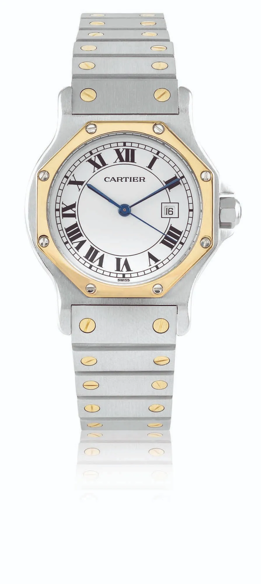 Cartier Santos Octagon 30mm White gold and Yellow gold White