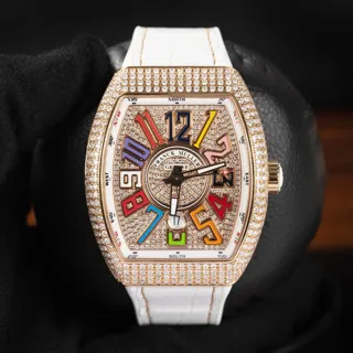 Franck Muller Vanguard V 45 SC DT Rose gold and Diamond