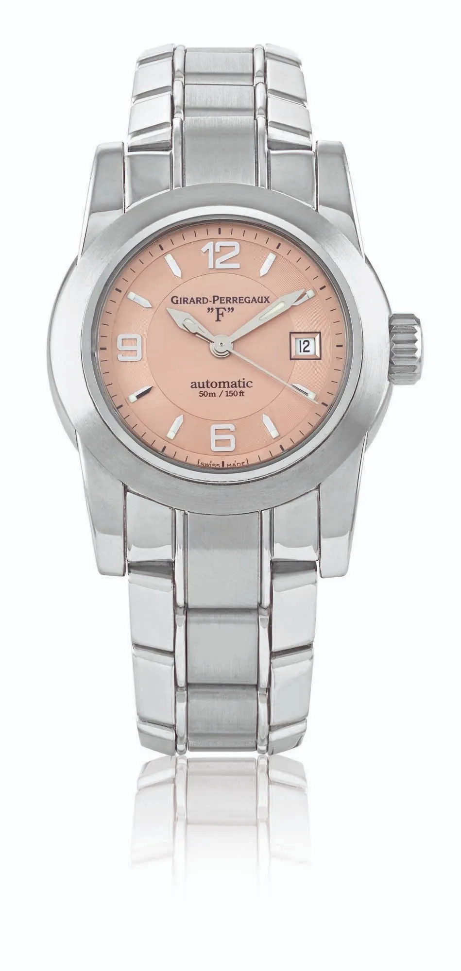 Girard-Perregaux Lady F 8039 28mm Stainless steel Salmon