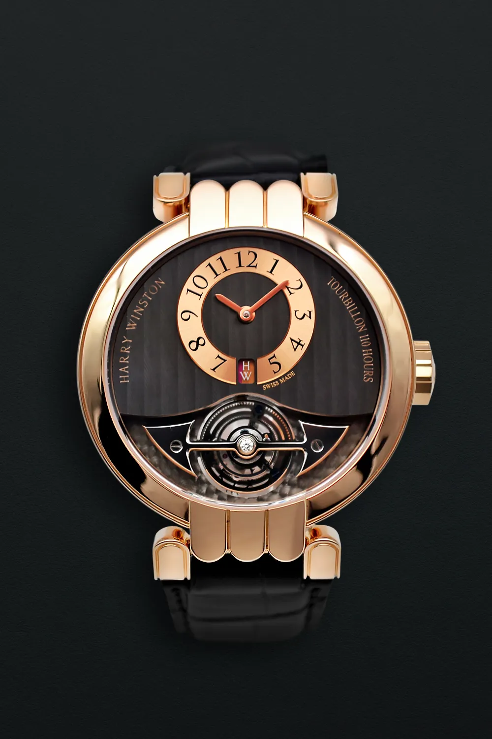 Harry Winston Excenter Tourbillon 200/MMT40RL 40mm Rose gold Black