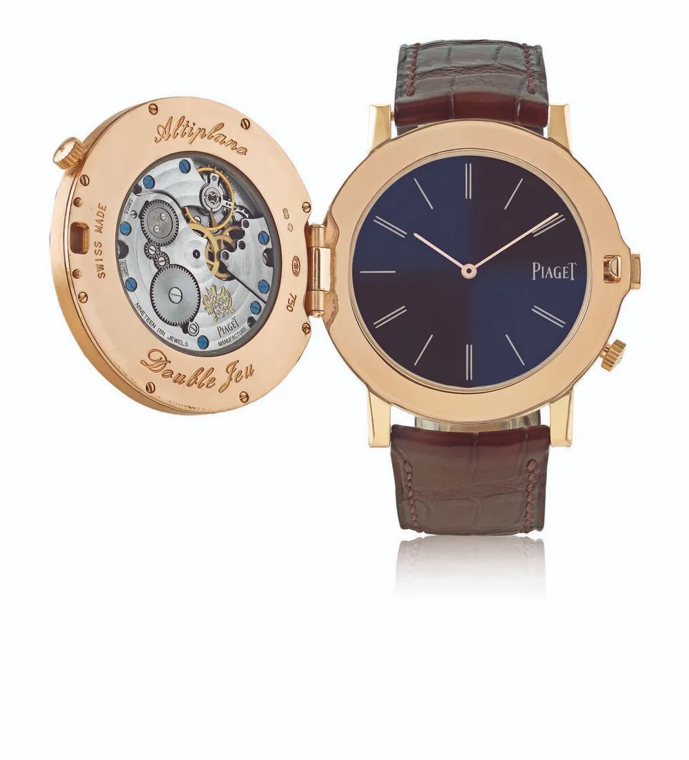 Piaget Altiplano GOA32151 43mm Rose gold and Diamond Silver and blue