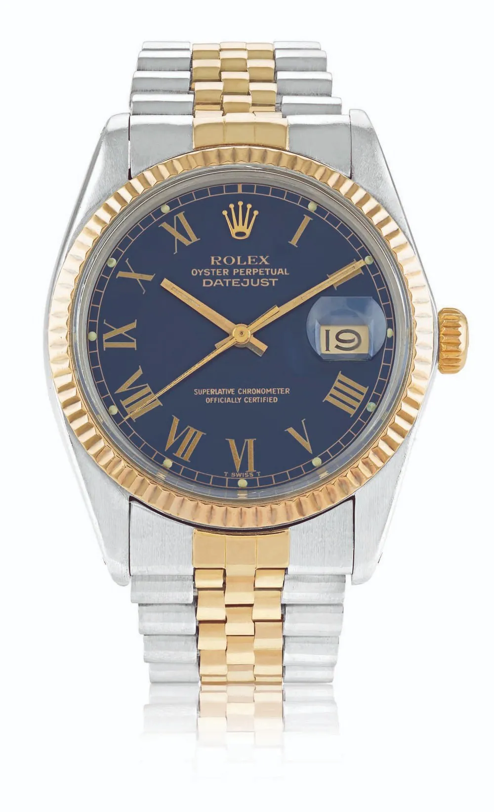 Rolex Datejust 16013 36mm Yellow gold and stainless steel Blue