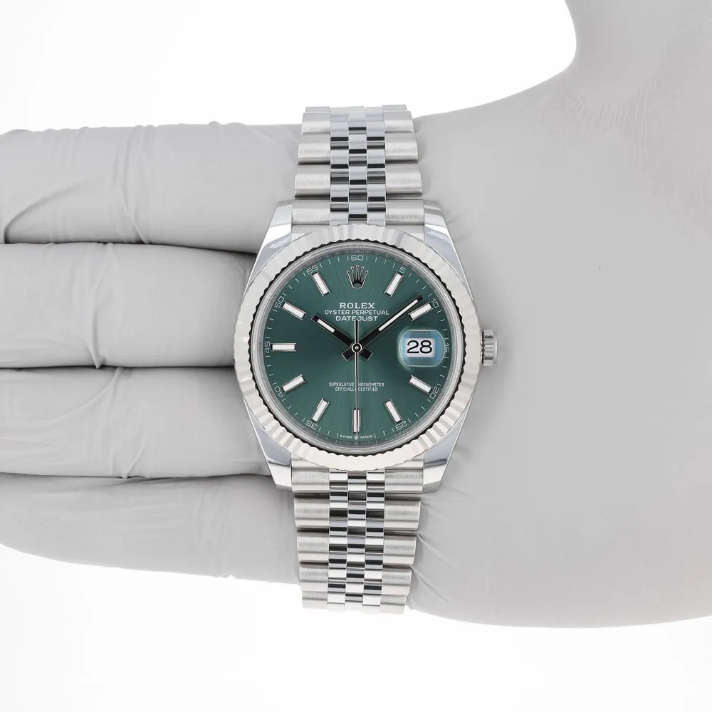 Rolex Datejust 41 126334-0028 41mm White gold and Oystersteel Green 13