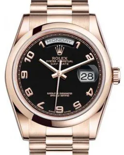 Rolex Day-Date 36 118205 Rose gold Black