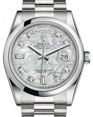 Rolex Day-Date 36 118206 36mm Platinum White