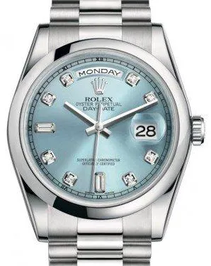 Rolex Day-Date 36 118206 36mm Platinum Blue