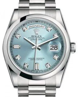 Rolex Day-Date 36 118206 Platinum Ice blue