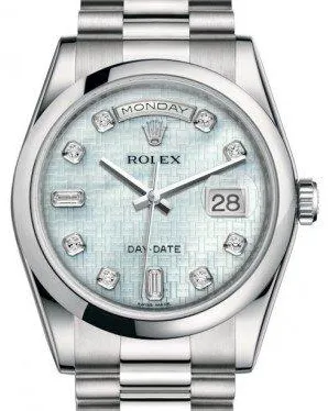 Rolex Day-Date 36 118206 36mm Platinum Mother-of-pearl