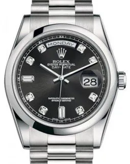 Rolex Day-Date 36 118206 Platinum Black