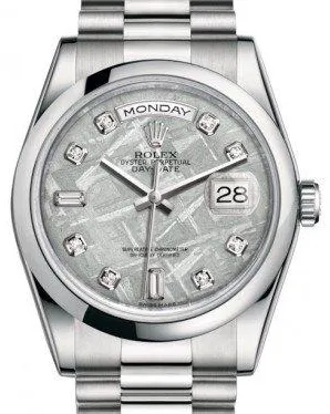 Rolex Day-Date 36 118206 36mm Platinum Meteorite