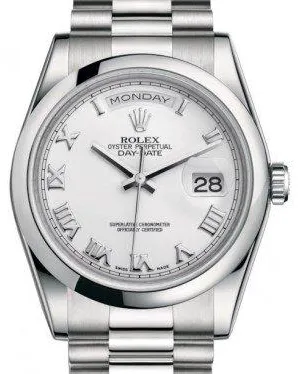 Rolex Day-Date 36 118206 36mm Platinum White