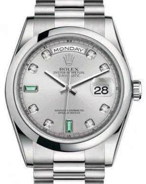 Rolex Day-Date 36 118206 36mm Platinum Gray