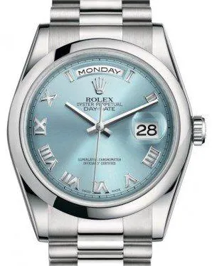 Rolex Day-Date 36 118206 36mm Platinum Blue