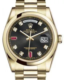 Rolex Day-Date 36 118208 Yellow gold Black