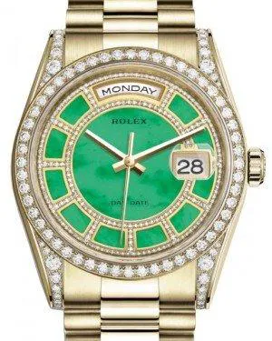 Rolex Day-Date 36 118388 36mm Yellow gold and Diamond Green