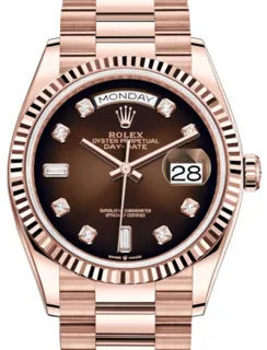 Rolex Day-Date 36 128235 Rose gold Brown