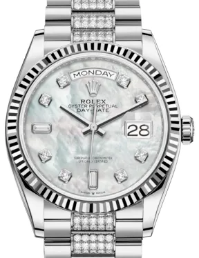 Rolex Day-Date 36 128239 36mm White gold and Diamond White