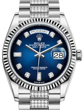 Rolex Day-Date 36 128239 36mm White gold and Diamond Blue